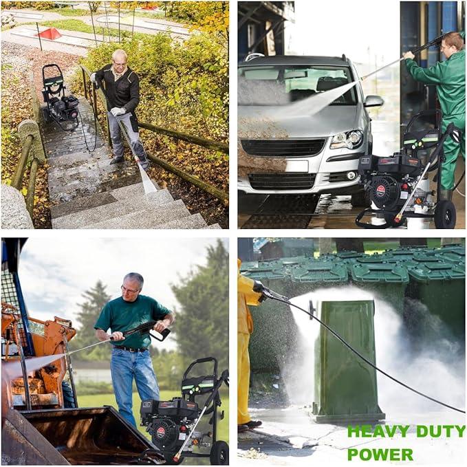 4200 PSI Gas Pressure Washer, 4.0 Max GPM 212CC 7HP Commercial Gas Power Washer, Spray Gun and Wand, 5 Nozzle Set, for Cars/Fences/Driveways/Homes/Patios/Furniture - NeatNest