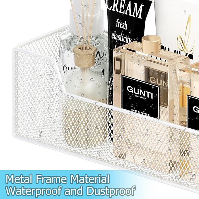 Over The Door Organizer, Metal Hanging Door Organizer with 6 Adjustable Baskets and 5 Hooks, Behind The Door Storage for Closet Pantry Cabinet Kitchen Bathroom Bedroom, White - NeatNest