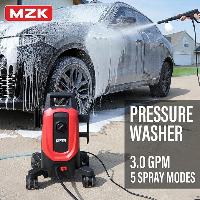 MZK Pressure Washer,5200PSI Power Washer with 4 Quick Connect Nozzles, High Pressure Cleaning Machine with Foam Cannon for Cars/Fences/Driveways/Patios/Home Cleaning Red - NeatNest