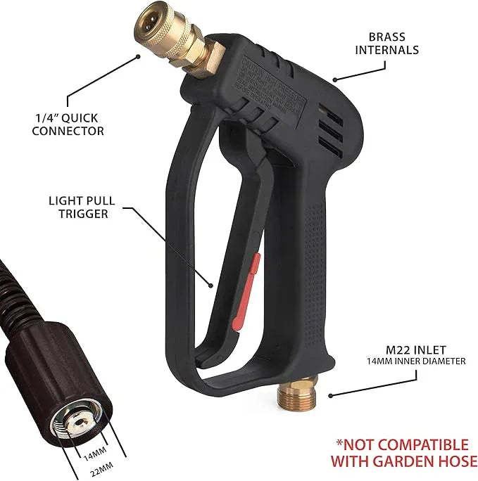 McKillans® Pressure Washer Gun Replacement M22 Inlet with Extension with 1/4” Quick Connector Coupler - NeatNest