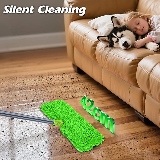 MASTERTOP Microfiber Mops for Floor Cleaning, Double-Sided Dust Mop with 4 Reusable & Washable Mop Pads, Wet Dry Flat Mop with Extension Stainless Steel Handle for Hardwood, Vinyl, Laminate - NeatNest