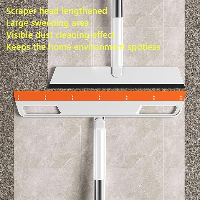 Magic Broom Multifunction Silicone Floor Squeegee, Air Broom for Floor with 56" Long Handle, 4-in-1 Rubber Sweeper for Dirt, Liquids, Pet Hair, Tile Hardwood Floors, Carpet, Living Room (Purple) - NeatNest