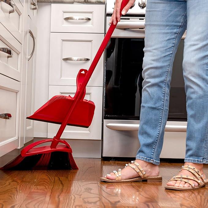 O-Cedar One Sweep Broom with Step-On Dustpan | Remove 99% with One Sweep | Lightweight Quiet Cleaning Tool | Ideal for Pet Owners - NeatNest
