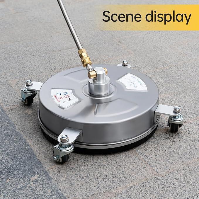 Realyou 14" Pressure Washer Surface Cleaner with 4 Wheels, Stainless Steel Surface Cleaner for Pressure Wahser, Power Washer Surface Cleaner for Concrete, Patio, Sidewalk, Deck and Driveways - NeatNest