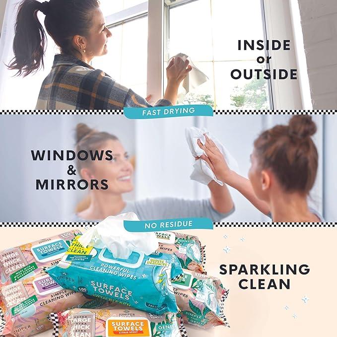 Single Surface Cleaning Wipes Bleach Free, Thick & Large Dispose, All-Purpose Cleaner for Bathroom, Kitchen, Office, 100 Count Soft Flow, Biodegradable, Citrus Scent - NeatNest