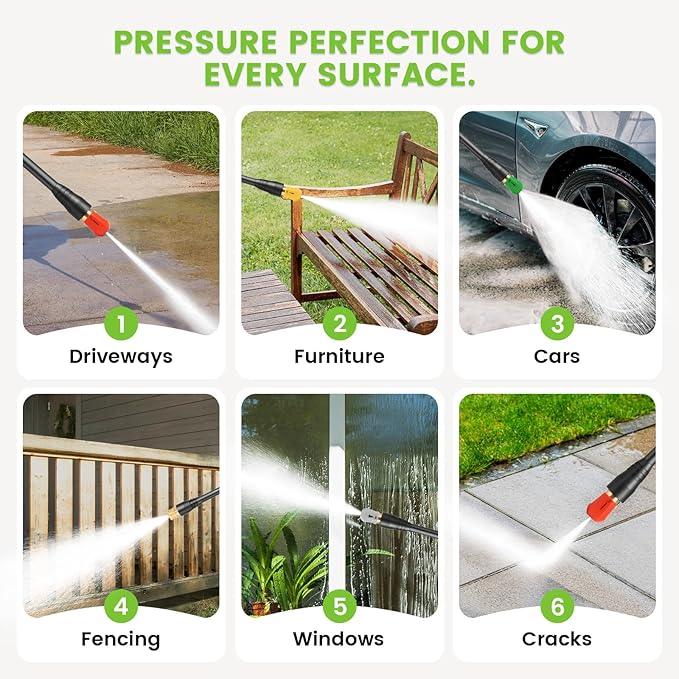 Pressure Washer 5000PSI Power Washers Powered with 33ft Pressure Hose, 4 Nozzle and Foam Cannon, powerwashers for Home, Cars, Fences, Patio, Blue - NeatNest