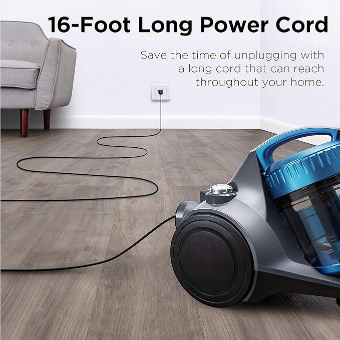Eureka WhirlWind Bagless Canister 2.5L Vacuum Cleaner, Lightweight Vac for Carpets and Hard Floors, NEN110A, Blue - NeatNest