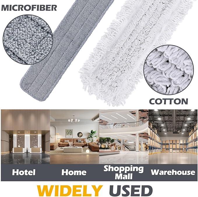 MASTERTOP Commercial Mop, 36'' Large Dust Mop,Heavy Duty Industrial Push Mops with 3 Reusable Microfibre Pads & 62'' Adjustable Handle for Home,Hotel,Mall,Warehouse - NeatNest