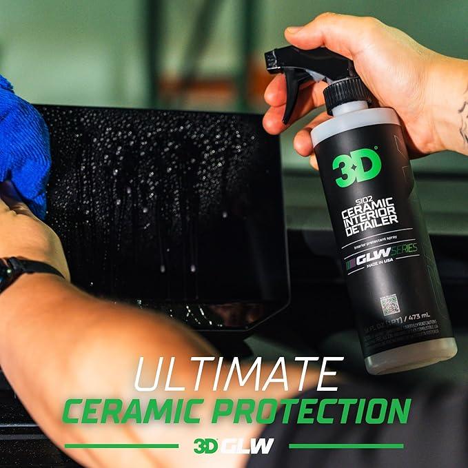 3D SiO2 Interior Detailer, GLW Series | Ultimate Deep Cleaning | Ultra Ceramic Protectant |Safe on Leather, Vinyl, Plastic & More | Removes Dust, Dirt, Grease | DIY Car Detailing | 64 oz - NeatNest
