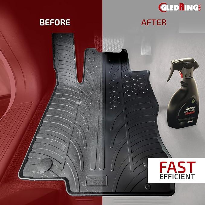 Gledring Rubber Car Mats Dry Wash Cleaner - Rubber Floor Mat Cleaner, Enviornment Friendly, Water Based, No Smell, does not Mark or Slip After Cleaning, Spray & Wipe - 16.9 oz (500 ml) - NeatNest