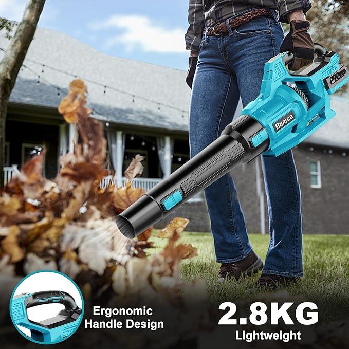 Leaf Blower Cordless 21V, Battery Leaf Blower with 2 x 4.0Ah Batteries and Charger, 3 Speed Modes, Handheld Cordless Blower for Lawn Care, Blowing Leaves, Small Gravel, Blue - NeatNest