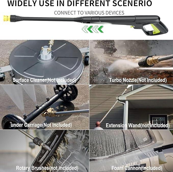 2025New Pressure Power Washer with 4 Quick Connect Nozzles, Inlet Hose & Filter, Foam Cannon for Cars/Fences/Driveways/Patios/Home Cleaning 4500PSI - NeatNest