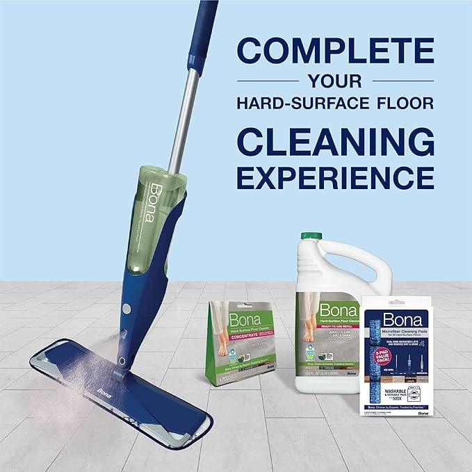Bona Multi-Surface Floor Premium Spray Mop - Includes Multi-Surface Floor Cleaner Concentrate and Machine Washable Microfiber Cleaning Pad - For Stone, Tile, Laminate and Vinyl LVT/LVP Floors - NeatNest