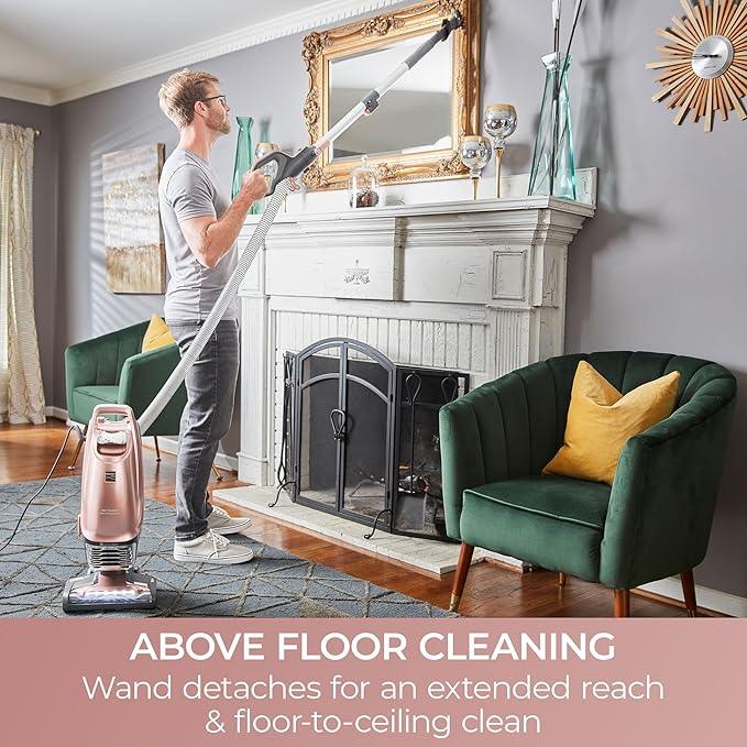 Kenmore BU4050 Intuition Bagged Upright Vacuum, liftup Cleaner with Hair Eliminator brushroll, pet Handi-Mate for Carpet, Hard Floor, Rose Gold - NeatNest
