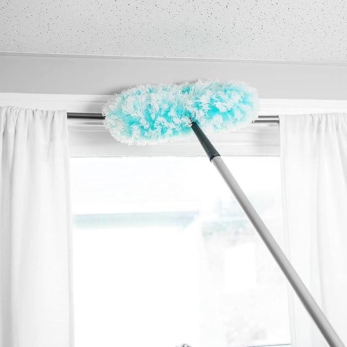 Fuller Brush Fuzzy Fan Duster – Dust & Clean Ceiling Fans, Walls, Woodwork – Polystatic & Microfiber Grabs & Holds Dust, Lint, Cobwebs & Dirt - Fan Duster with Handle (Teal) - NeatNest