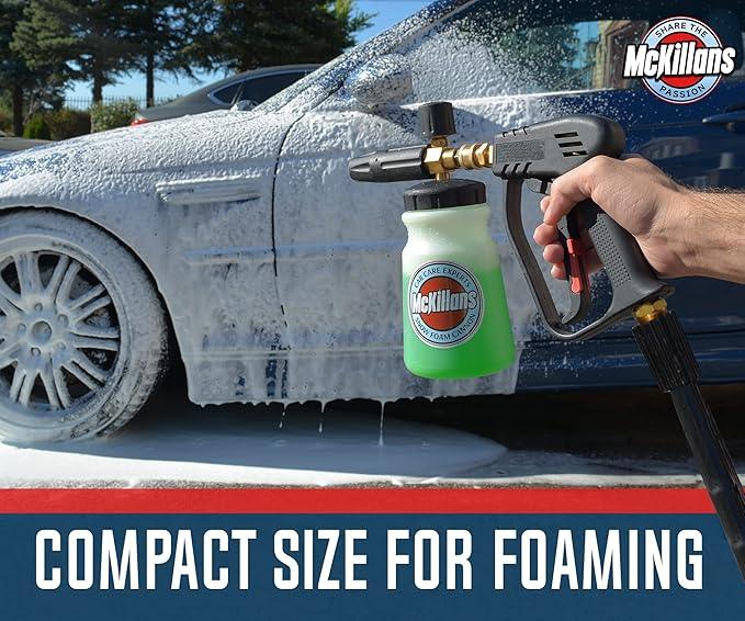McKillans Professional Wide Mouth Snow Foam Detailing Kit Complete with M22 Washer Gun and Rinsing Wand with 1/4” Quick Connect - NeatNest
