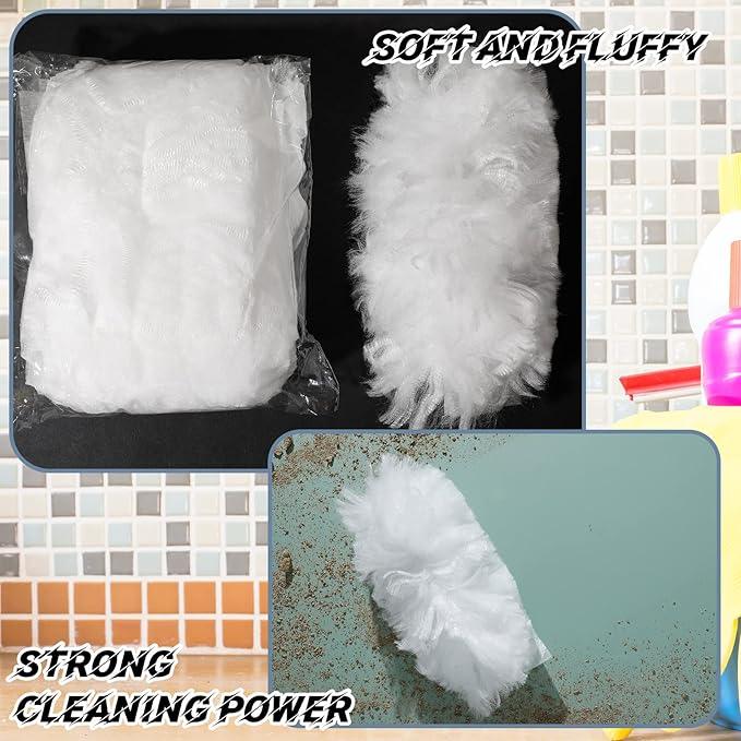Vesici 100 Pcs Duster Refills Compatible with Swiffer Dusters Bulk Disposable Replacement Thickened with 1 Handle Heavy Duty for Cleaning, Office (White) - NeatNest