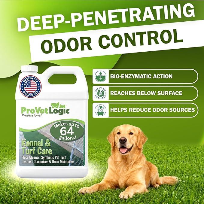 ProVetLogic Kennel & Turf Care- Floor Cleaner, Synthetic Pet Turf Cleaner, Deodorizer & Drain Maintainer- Gallon (Concentrated) - NeatNest
