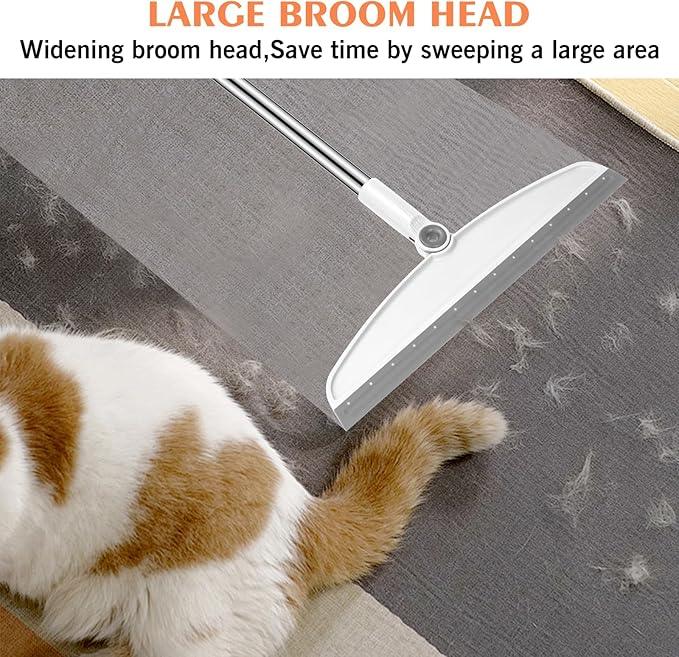Multifunction Magic Broom, 54 Inch Adjustable Long Handle Silicone Floor Squeegee, Sweep and Scrape 2 in 1 Household Cleaning Broom for Floor, Bathrooms, Kitchens, Showers, Pet Hair, Glass,White - NeatNest