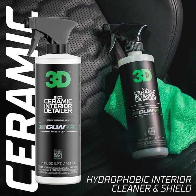 3D SiO2 Interior Detailer, GLW Series | Ultimate Deep Cleaning | Ultra Ceramic Protectant |Safe on Leather, Vinyl, Plastic & More | Removes Dust, Dirt, Grease | DIY Car Detailing | 16 oz - NeatNest