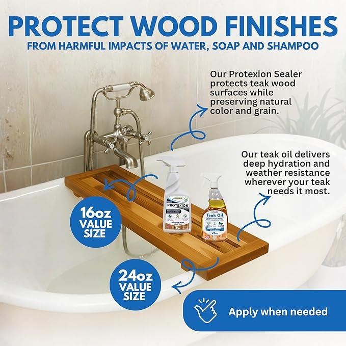EcoDecors Loveable 24 oz Spray Bottle Teak Oil and Loveable Protection 16 oz Teak Sealer For Outdoor Furniture - NeatNest
