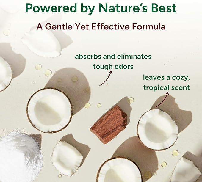 Good Natured Brand | Carpet Deodorizer & Freshener Powder | 31 oz Pet Odor Eliminator for Strong Odor & Pet Urine | Fresh Natural Mahogany Coconut Bliss Scent | Safe for Homes with Pets - NeatNest