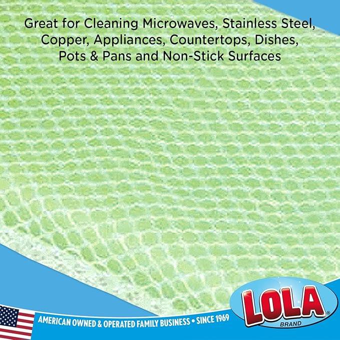 LOLA Nylon Netting Sponge Cleaning Scrubber Pad, 2 Pack, Non Scratch, Safe on Non-Stick Surfaces Coated Cookware & Dishes - Gentle Effective Cleaning - NeatNest