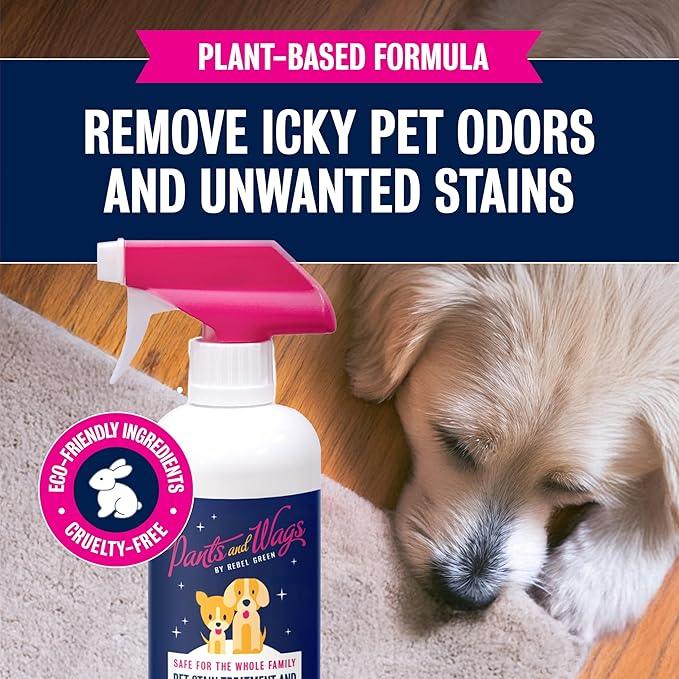 Rebel Green Pants and Wags Magical Pet Stain Treatment & Odor Destroyer - Orange Blossom & Chamomile - Hypoallergenic - No Dyes or Perfumes -16 oz - 2-Pack - NeatNest