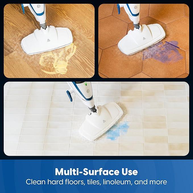 Vacmaster SMF1501 2-in-1 Steam Mop for Floor Cleaning with Detachable Handheld Steamer, Quick-Heating & Lightweight for Hard Floors, Carpets, Tiles and Upholstery - NeatNest