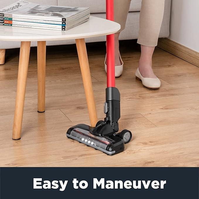 Eureka Cordless Vacuum Cleaner, Vacuum Cleaner for Home Rechargeable, Lightweight Stick Vacuum for Hardwood and Pet Hair,Rose Red, NEC101 - NeatNest