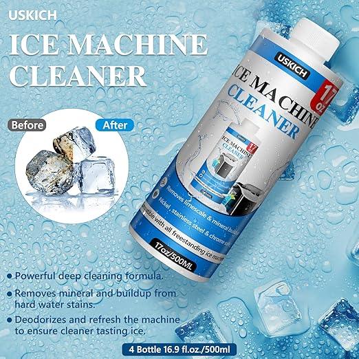 USKICH 4 Pack Ice Machine Cleaner Maker Descaler-68 fl oz Nickel Safe Descaler,Ice Maker Cleaner Solution Compatible with Ice Machine Brands Scotsman,KitchenAid,Hoshizaki - NeatNest