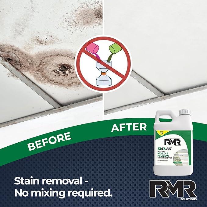RMR-86 Instant Mold Stain and Mildew Stain Remover Spray - Scrub Free Formula, 2.5 Gallon (320 Fl Oz) - NeatNest