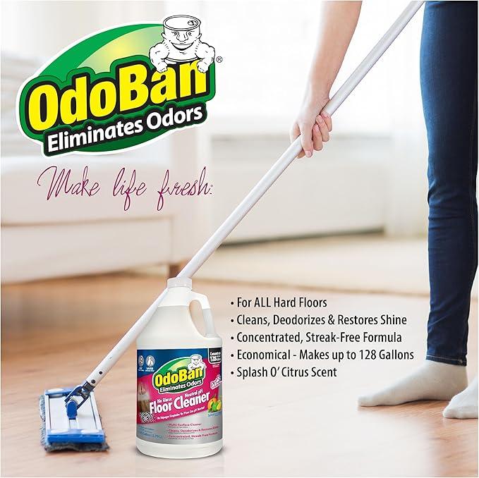 OdoBan Pet Solutions No Rinse Neutral pH Floor Cleaner Concentrate, Made in the USA, Splash O' Citrus Scent, 2 Gallons - NeatNest