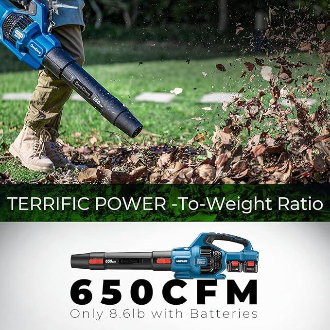 DongCheng 650 CFM Brushless Cordless Leaf Blower, 40V Battery Powered Blower, High-Efficiency Blower for Sidewalks, Driveways, Town Care, Blowing Leaves and Snow, Bare Tool Only - NeatNest