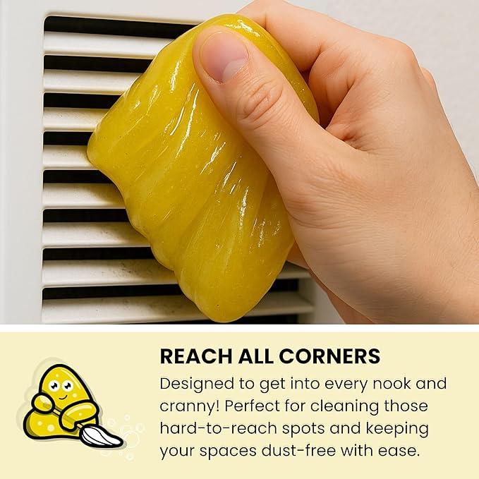 Slime Buddies Cleaning Slime | (3 Pack) 1 Lemon, 1 Apple, 1 Strawberry Scented Car Cleaning Gel | Car Interior, Cup Holder, & Keyboard Detailing Tool | Reusable Putty for Loose Dust & Dirt - NeatNest
