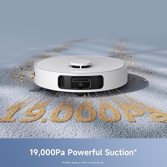 Mova E40 Ultra Robot Vacuum and Mop, 19,000Pa Suction, Extenable & Liftable Mop, All-in-One Station, Auto-Empty, Auto Washing & Hot Air Drying, 360°Obstacle Avoidance, App & Voice Control - NeatNest