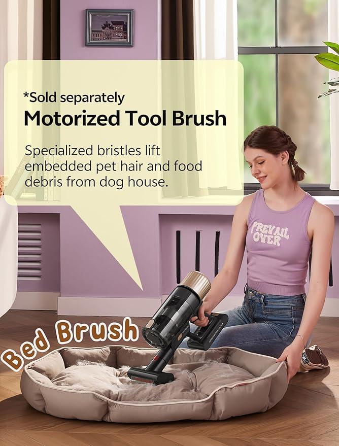 Ultenic Cordless Vacuum Cleaner, 550W 50KPA 65min Runtime, Stick Vacuum with Green Light, Self-Standing & 180° Lay-Flat, Anti-Tangled Brush, Vacuum Cleaners for Home/Hard Floor/Carpet/Pet Hair, U15 - NeatNest