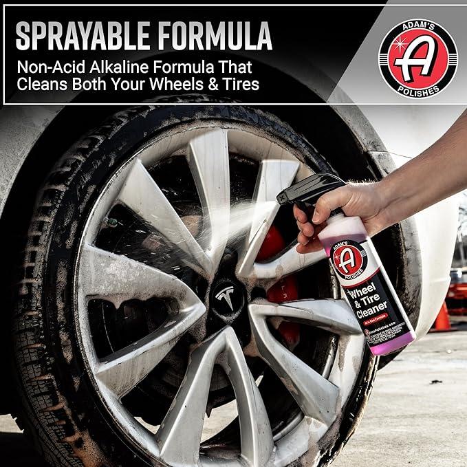 Adam's Polishes Wheel & Tire Cleaner Combo - Professional All In One Tire, Wheel, Rim, Barrel, Rubber, Well Cleaning Spray for Car Washing & Auto Detailing - Safe On Most Rim Finishes - NeatNest