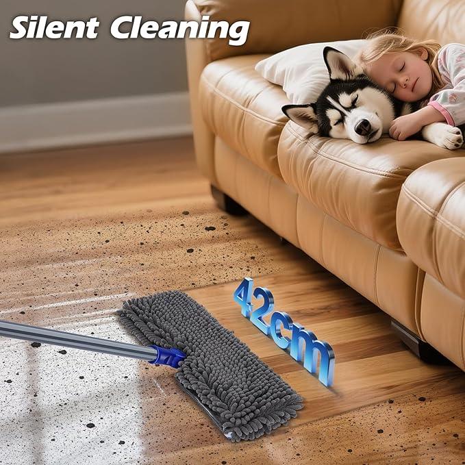 Two Sided Dust Mop Floor Cleaning System, MASTERTOP 360 Microfiber Mop with Stainless Steel Handle,Wet Dry Mop,Flat Flip Mops for Hardwood, Laminate, Vinyl, Tiles,4 Washable Mops Pads - NeatNest