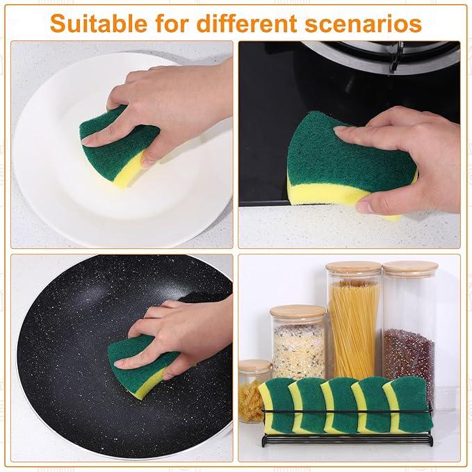 100 Pcs Individually Wrapped Sponges,Uncompressed Non Scratch Scrouing Sponges for Household Cleaning Dishes Kitchen Airbnb Apartment Car Bike - NeatNest