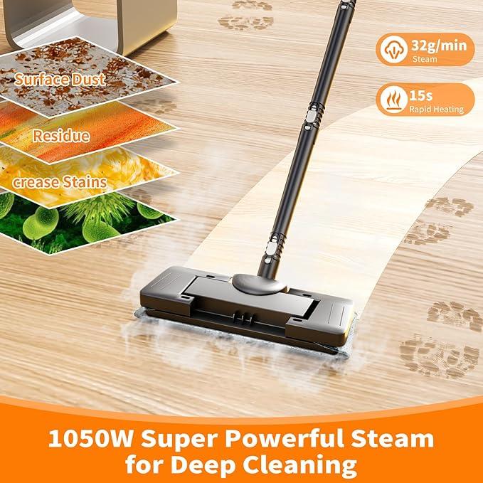 Steam Mop, Detachable Steam Cleaner 16-in-1 Lightweight Handheld Steamer for Hardwood Floors, Home, Tile, Furniture, Clothes, Windows Cleaning - NeatNest