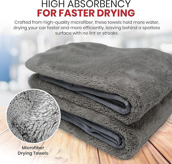 Platinum Microfiber Towels for Cars Extra Large Towel Set of 2 Drying Towels with Maximum Absorbency, Scratch Free Wash Towels for Detailing, Microfiber Cleaning Cloth Towel Kit - NeatNest