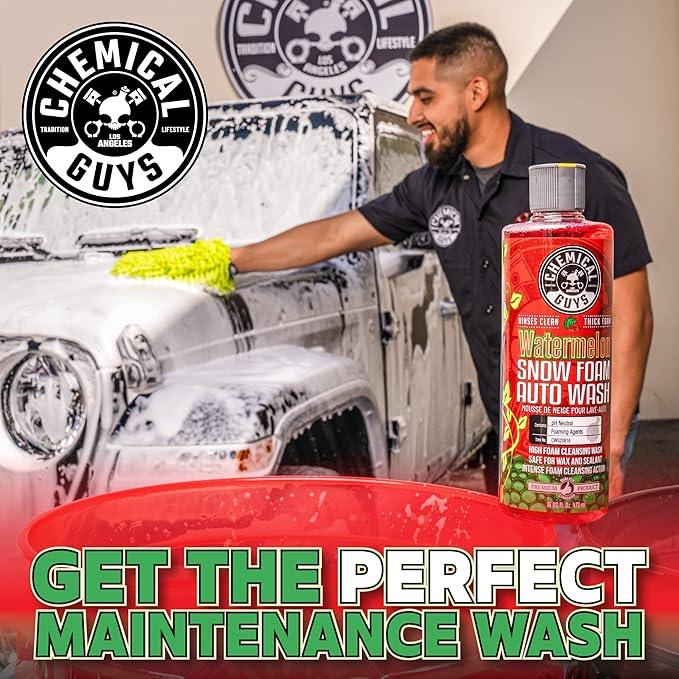 Chemical Guys Car Wash Soap for Foam Cannon or Bucket, Watermelon Snow Foam Car Wash Soap for Trucks, Motorcycles, RVs & More, Super Suds, Watermelon Scent - 128 oz (1 Gallon) - NeatNest