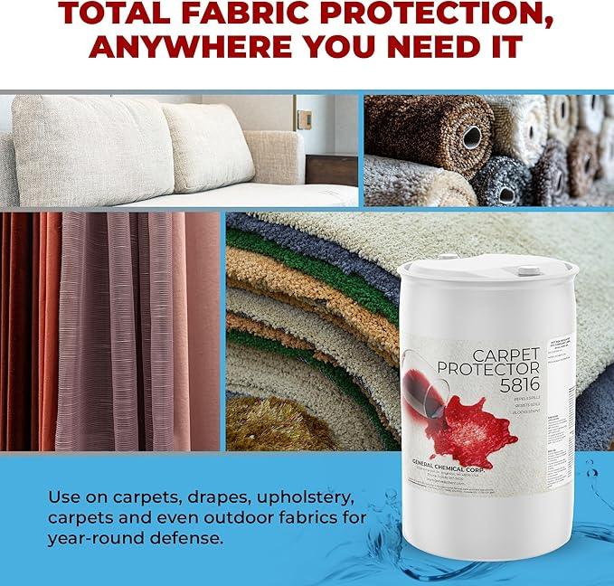 General Chemical Stain Shield Spray - Safe Fabric Protector Spritz and Stain Guard 5816 for Upholstery, Carpets, Rugs, Drapes & More - Impermeable Protectant Spray for Outdoor & Indoor Use - 55 Gallon - NeatNest
