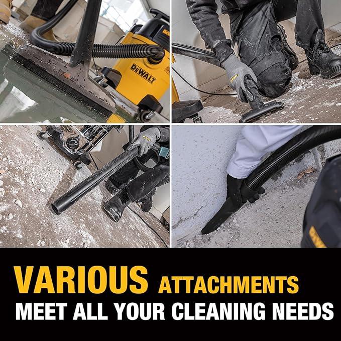 DEWALT 5 Gallon STEALTHSONIC Shop Vacuum Wet and Dry, Powerful Suction & Portable Shop Vac with Attachments, Ultra Quiet Wet Dry Vac for Home, Garage, Car, Workshop, Jobsite, DXV05P-QT, 4 Peak HP - NeatNest