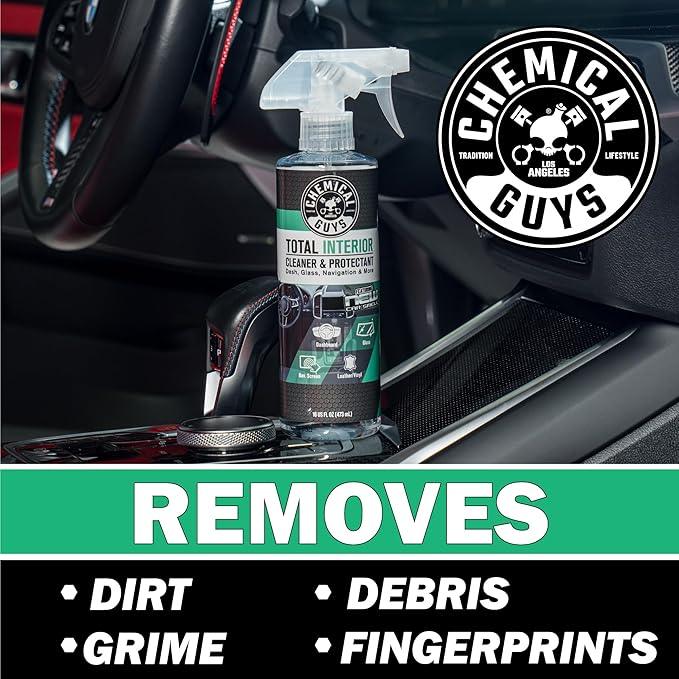 Chemical Guys Total Interior Cleaner & Protectant - New Car Scent, Car Cleaning Spray, Cleans and Protects Leather, Vinyl, Plastic, Rubber, and Glass, Safe for Trucks, SUVs, Jeeps, RVs & More - 16 oz - NeatNest