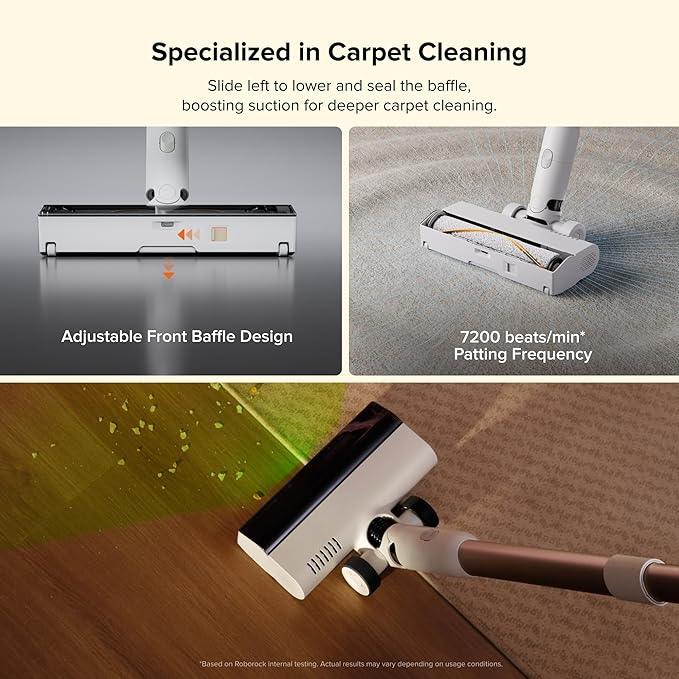 roborock H60 Hub Cordless Stick Vacuum Cleaner with Auto-Empty Dock, 115AW Suction for Carpets and Hard Floors, Vacuum Cleaners with 60-Min Runtime, Anti-Tangle Brush, 140° Green LED Dust Detection - NeatNest