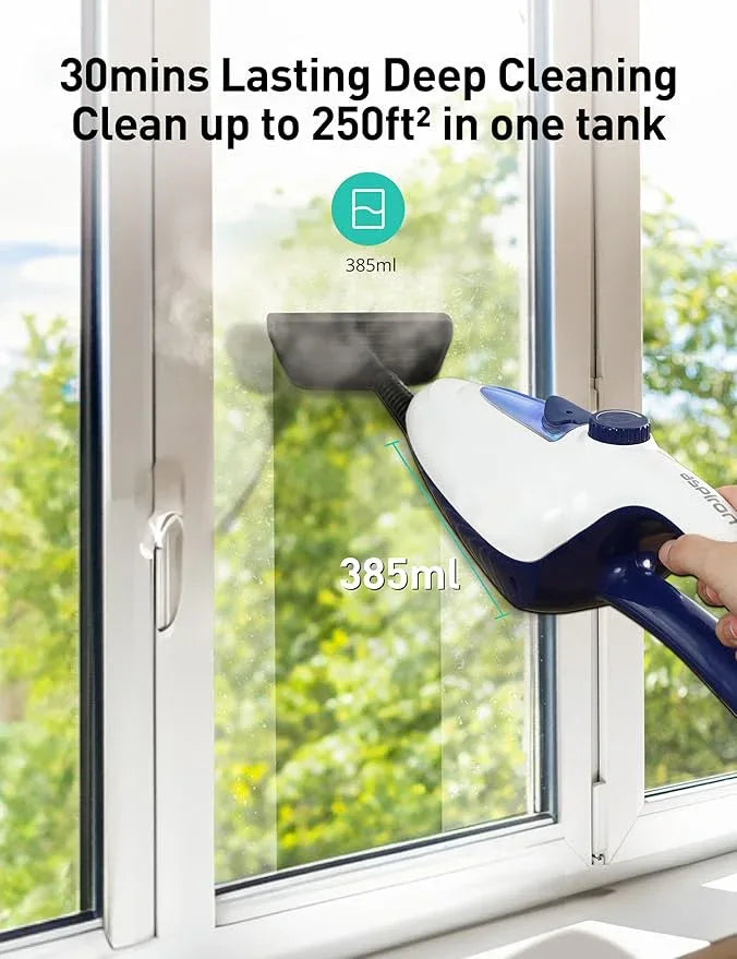 12-in-1 Steam Mop, Fast 15-Sec Heat-Up, 1500W Detachable Handheld Steam Cleaner with 2 Dirt Grip Pads, Removes 99.99% Stubborn Stains for Hardwood Floors, Clothes, Windows, Tiles, Furniture, Black - NeatNest