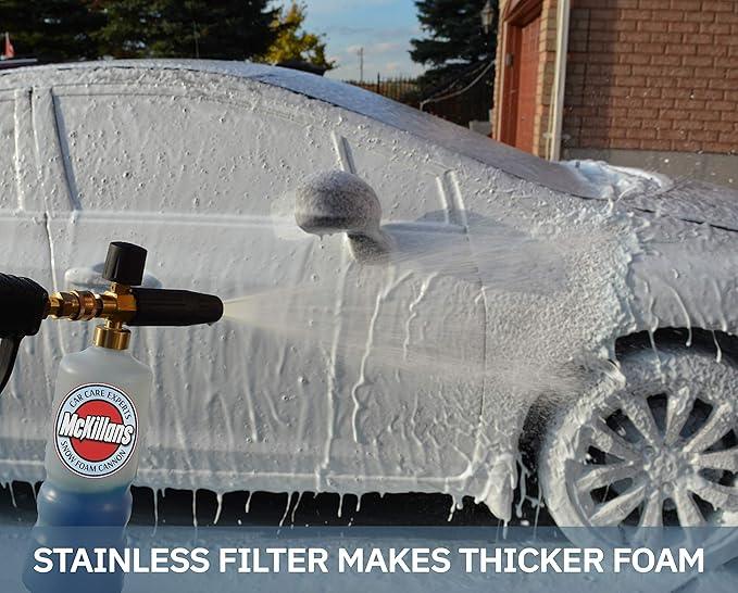 McKillans Car Wash Foam Cannon for Pressure Washer - Snow Lance Soap Dispenser for Car Washing with Adjustable Thick Foam - Including 1/4 Quick Connector - NeatNest