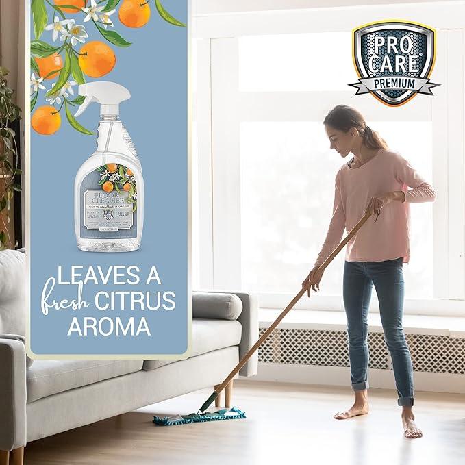 ProCare Citrus Floor Cleaner (Made in USA) | Tile, Stone, Laminate, Vinyl & Natural Wood Floor Cleaner for Mopping, Floor Cleaning Solution with Citrus Aroma - 32oz / 0.95L Spray Bottle - NeatNest